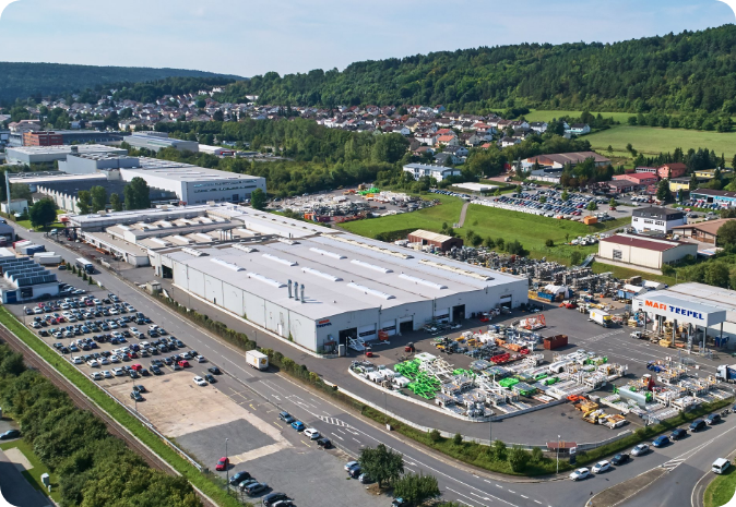 Luftaufnahme eines Industriekomplexes