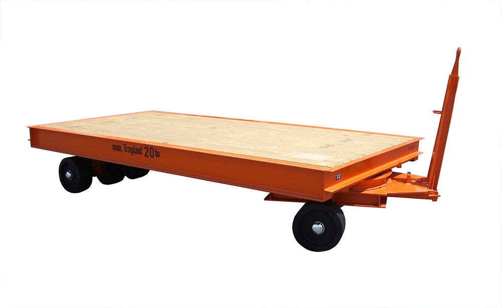 Flacher Transportwagen mit Holzdeck